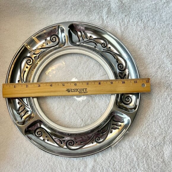 Round Lenox Spyro Cheese Platter with Marble Center - Picture 3 of 6